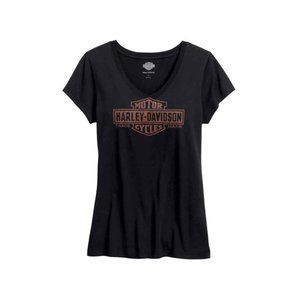 Harley-Davidson® Women's Black Label Core Trademark Logo V-Neck Tee 99182-16VW